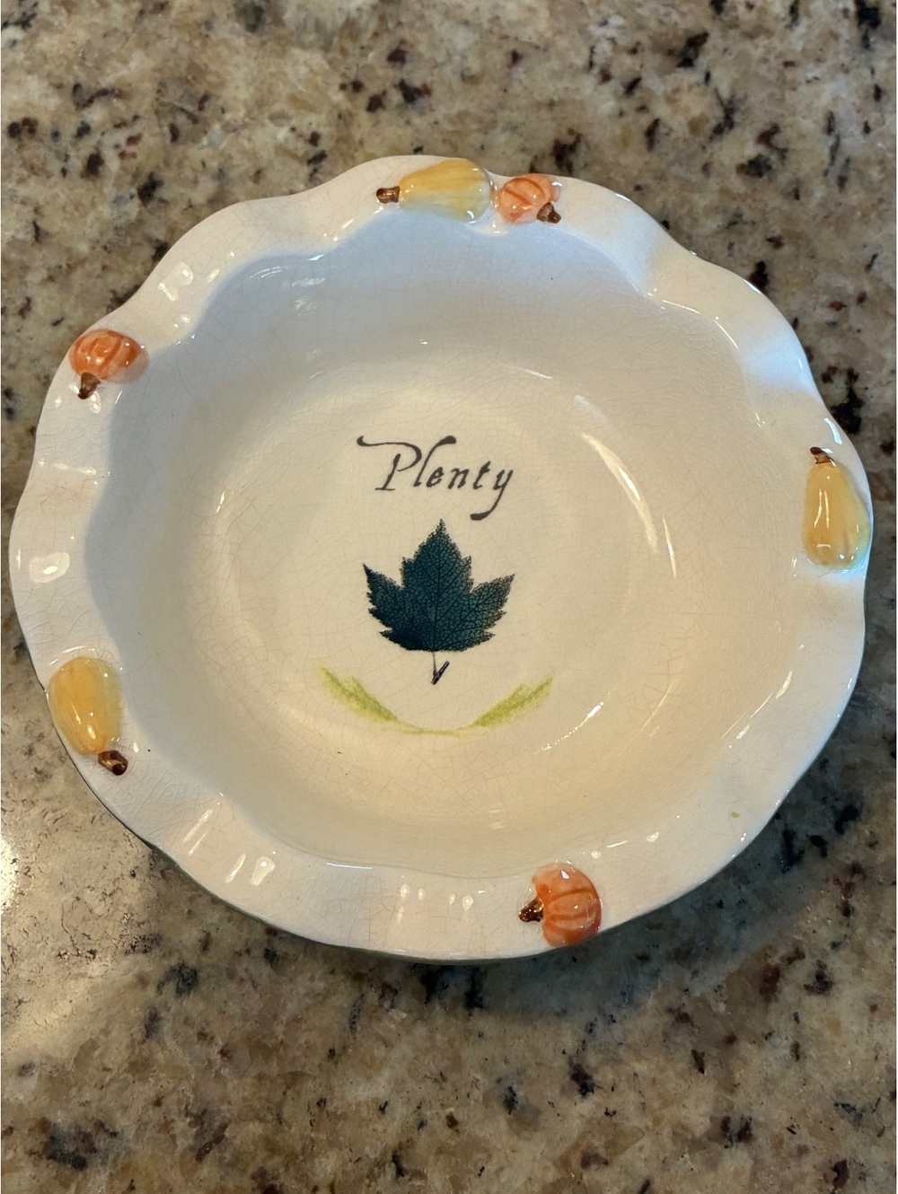 Ceramic Plenty Leaf Trinket Bowl